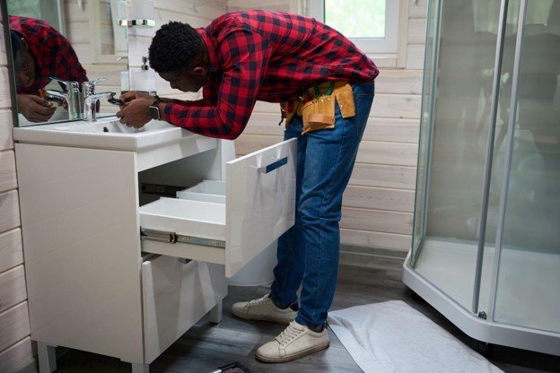 Bathroom sink and faucet installation by a professional installer in Colorado Springs, CO